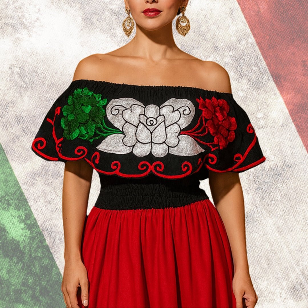 Ofelia Patria Blouse Embroidered Mexican Peasant Blouse – MÉXICO