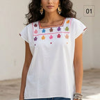 Blusa Esencia | Bordado a Mano en Manta Cruda