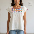 Blusa Esencia | Bordado a Mano en Manta Cruda