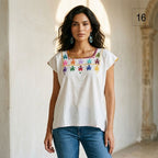 Blusa Esencia | Bordado a Mano en Manta Cruda