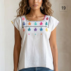 Blusa Esencia | Bordado a Mano en Manta Cruda