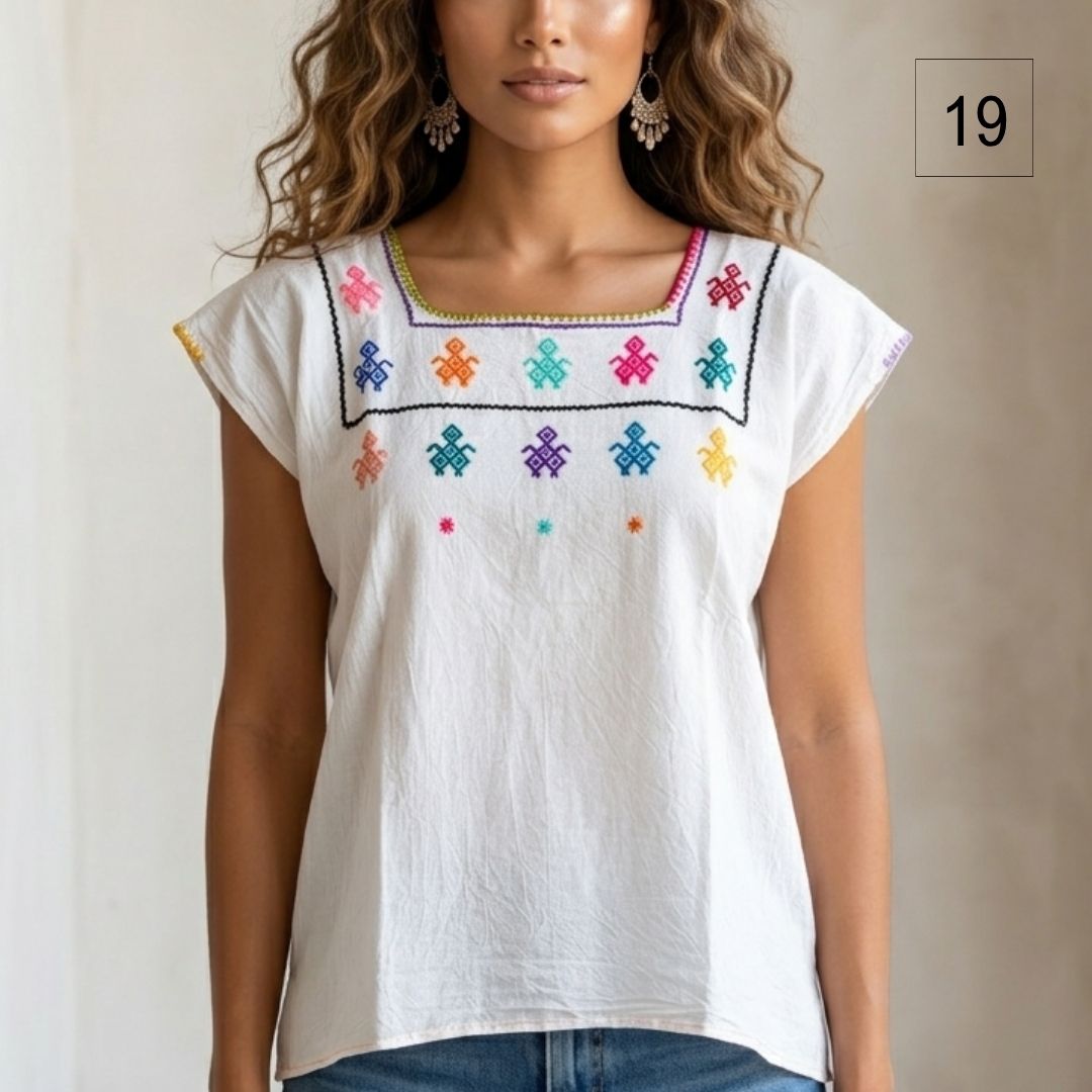 Blusa Esencia | Bordado a Mano en Manta Cruda