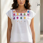 Blusa Esencia | Bordado a Mano en Manta Cruda