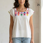 Blusa Esencia | Bordado a Mano en Manta Cruda