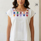 Blusa Esencia | Bordado a Mano en Manta Cruda