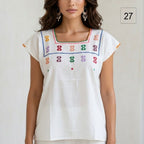 Blusa Esencia | Bordado a Mano en Manta Cruda