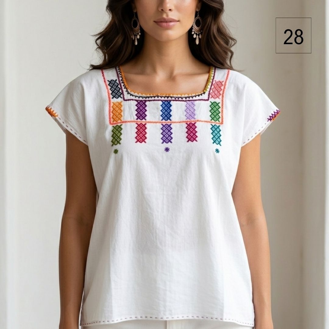 Blusa Esencia | Bordado a Mano en Manta Cruda