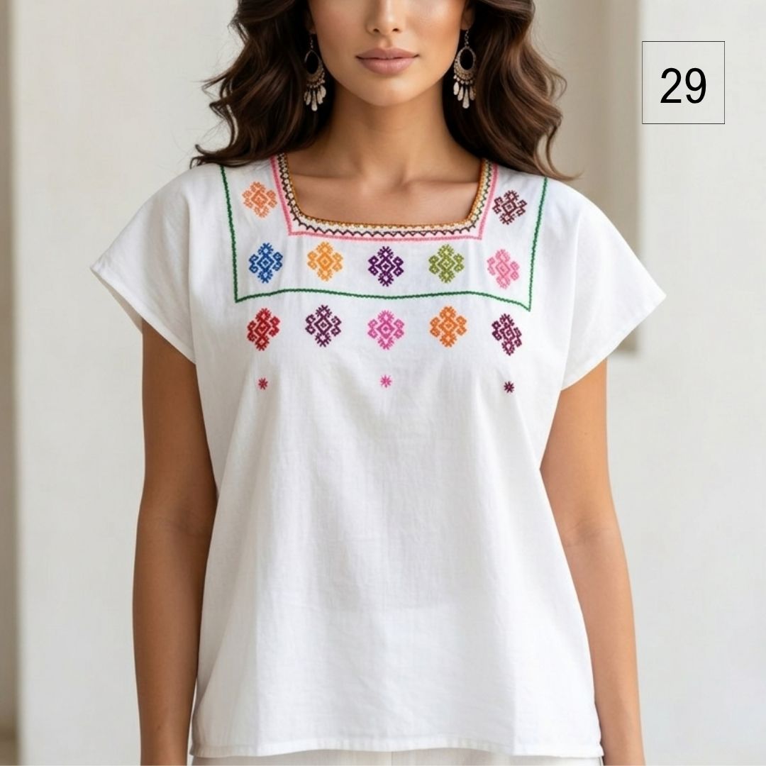 Blusa Esencia | Bordado a Mano en Manta Cruda