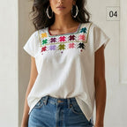 Blusa Esencia | Bordado a Mano en Manta Cruda