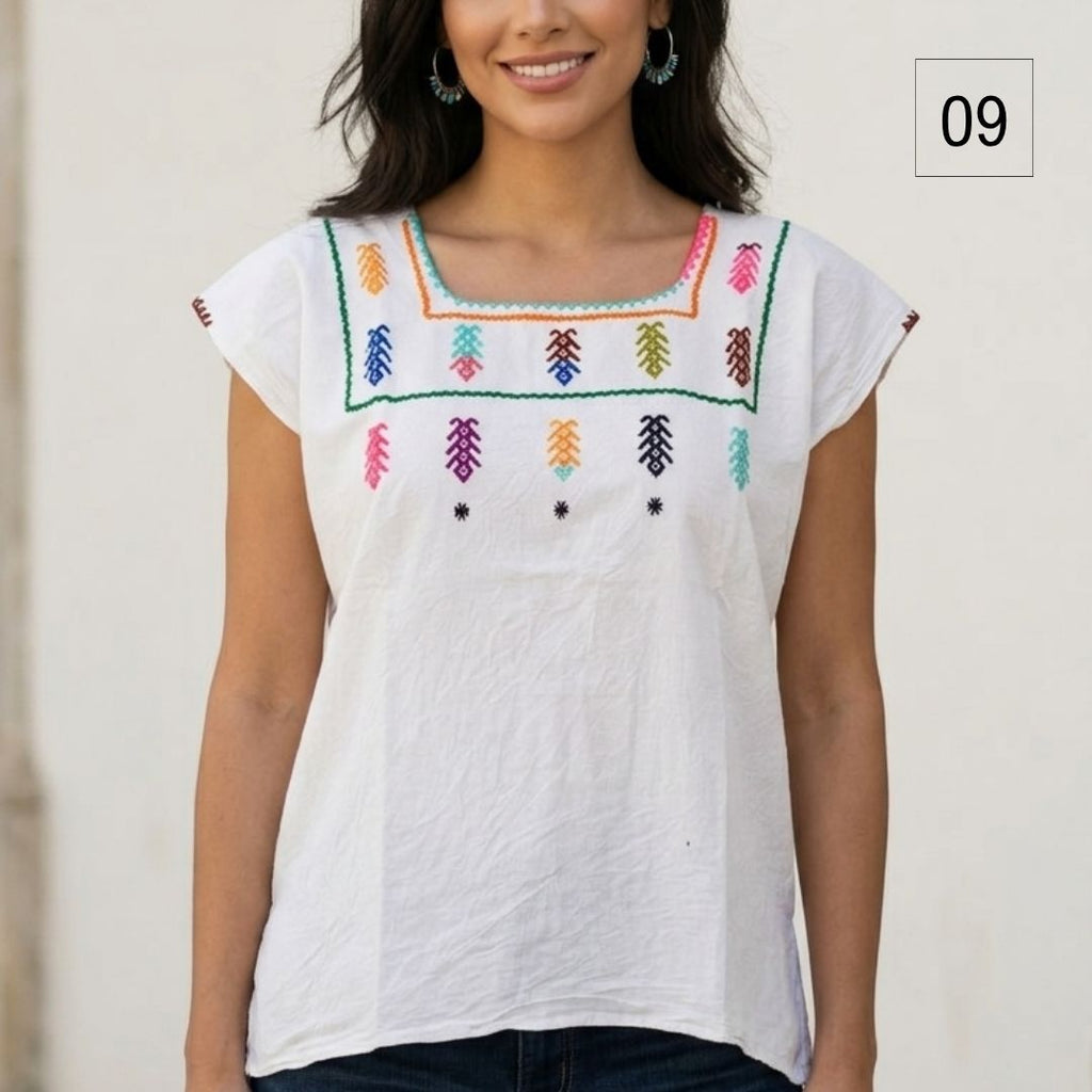 Blusa Esencia | Bordado a Mano en Manta Cruda