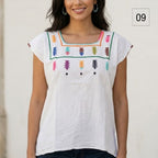 Blusa Esencia | Bordado a Mano en Manta Cruda