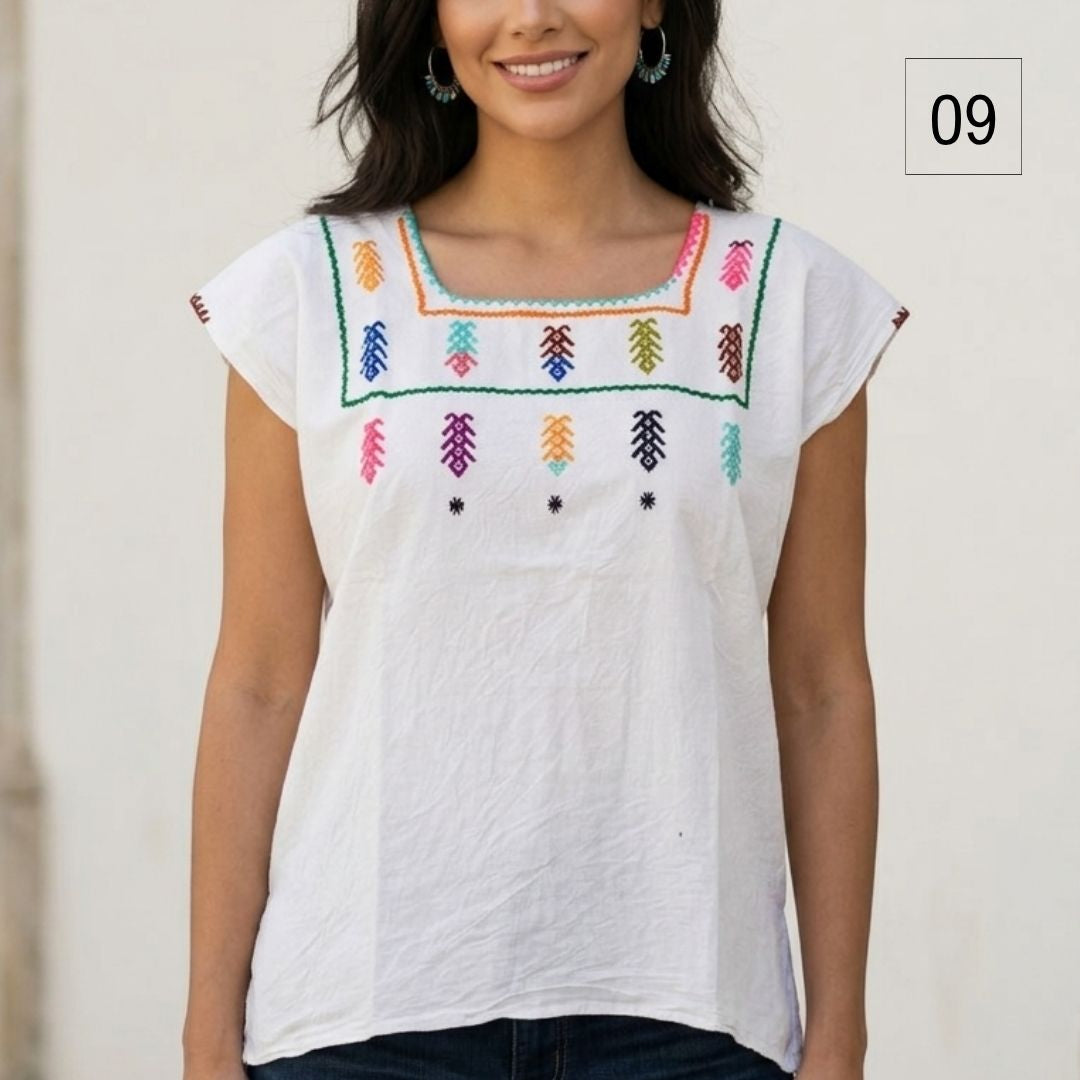 Blusa Esencia | Bordado a Mano en Manta Cruda