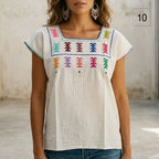Blusa Esencia | Bordado a Mano en Manta Cruda