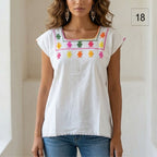 Blusa Esencia | Bordado a Mano en Manta Cruda