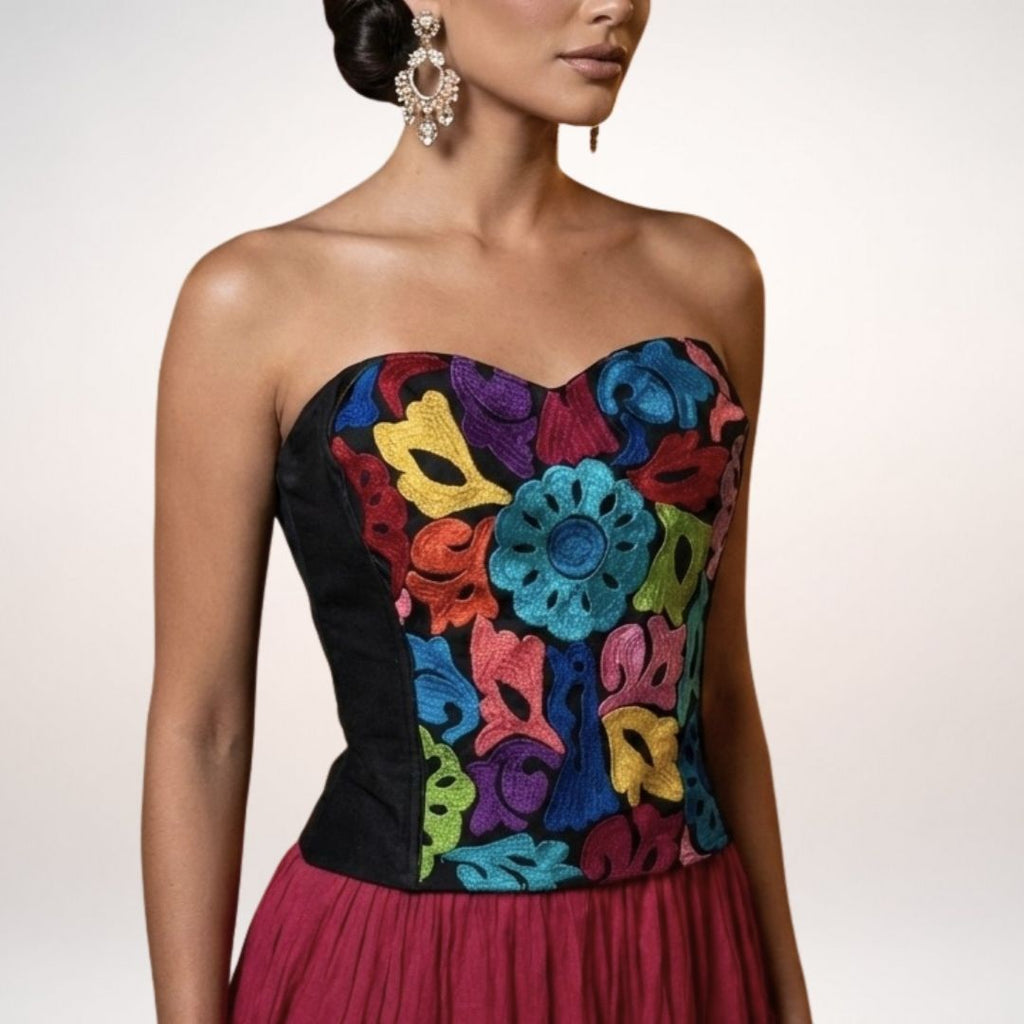 Bustier Mestizo | Bordado Alto Brillo