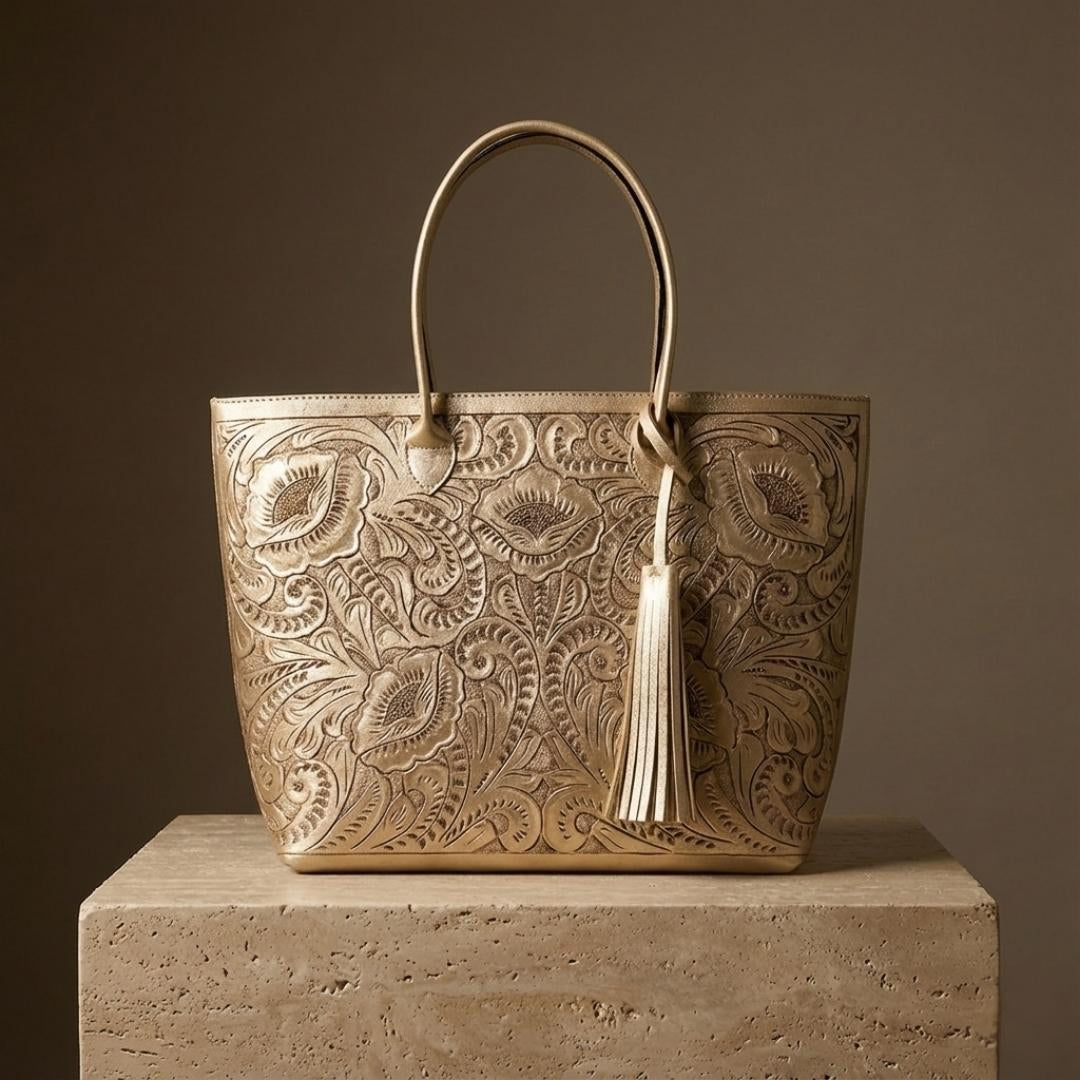 Bolso Tote Rafaela ✨ Pieza de Autor Cincelada a Mano