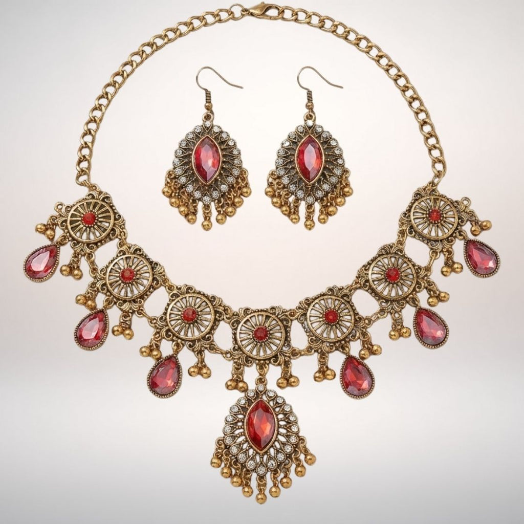 Set Marquesa – Collar y Pendientes en Bronce Envejecido