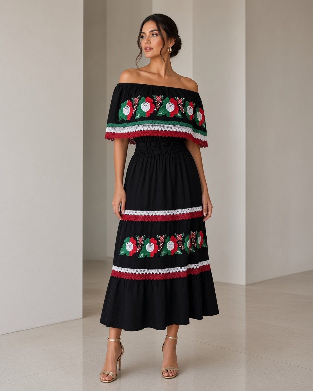 Vestido Campesino Flor Patria