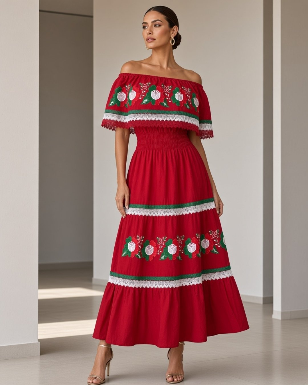 Vestido Campesino Flor Patria