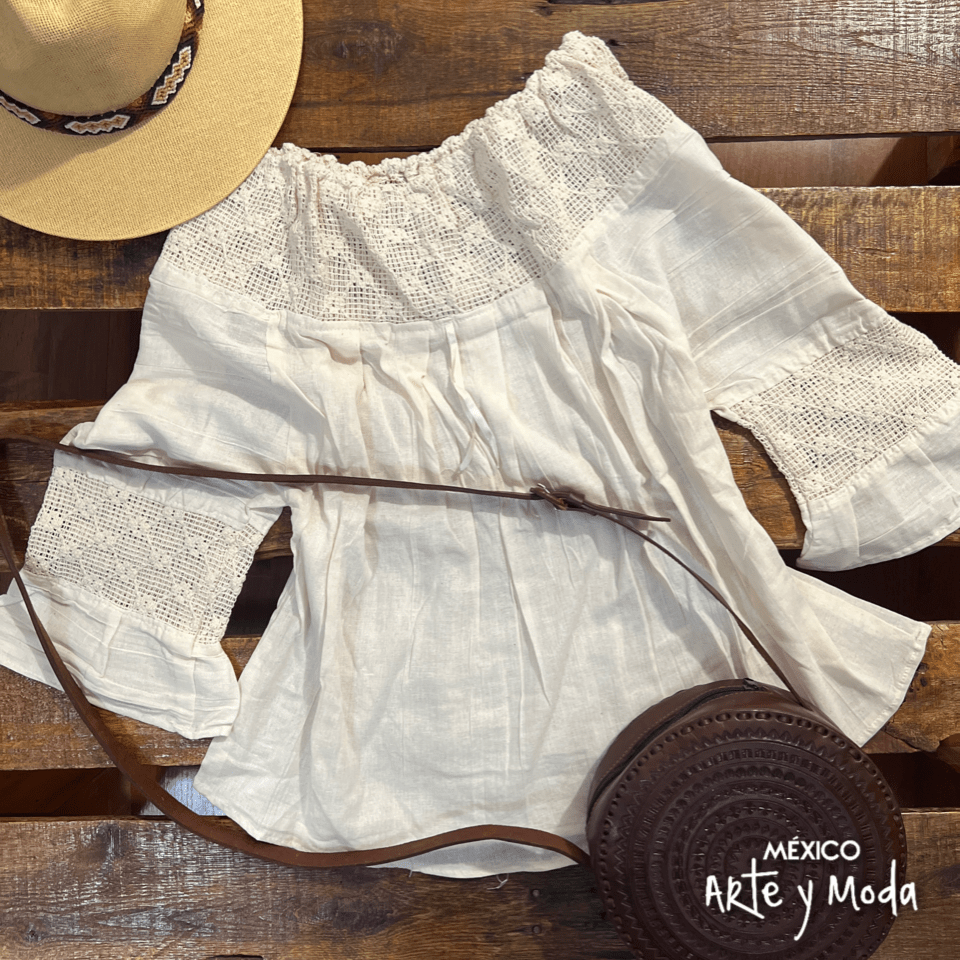 Blusa Campesina Calada - MÉXICO ARTE Y MODA - Blusa Bordada