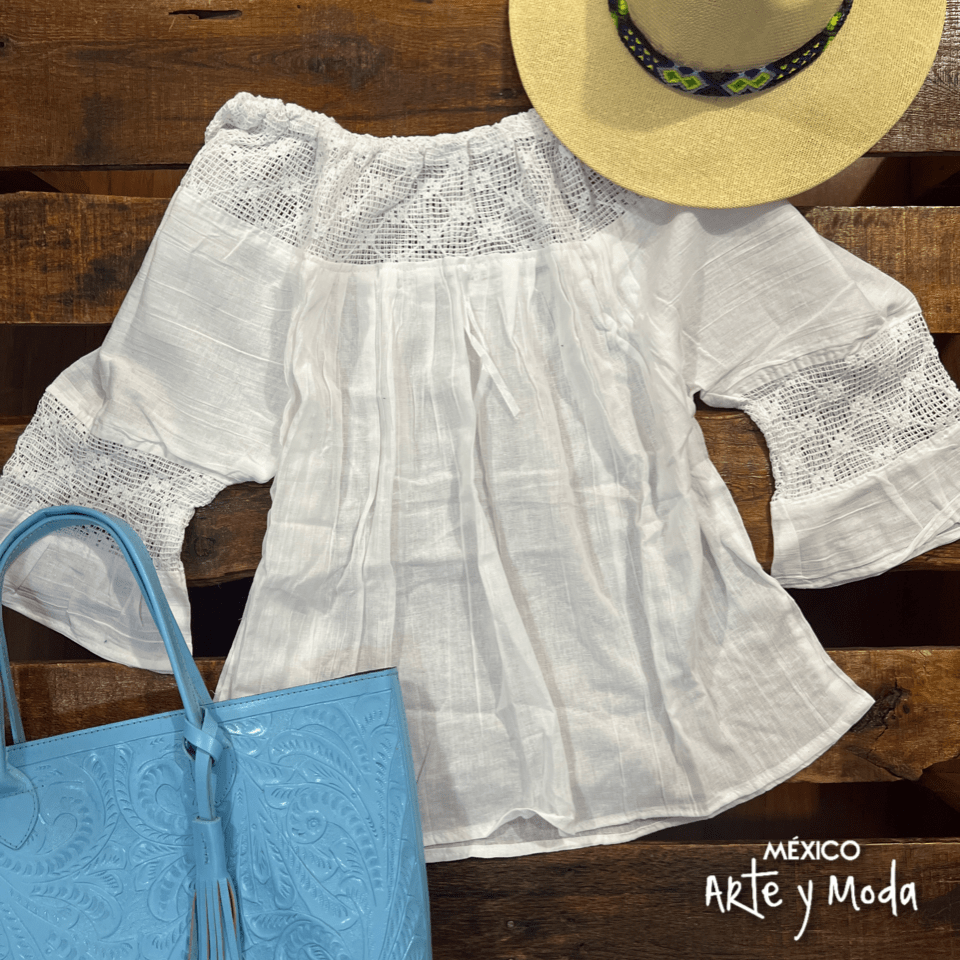 Blusa Campesina Calada - MÉXICO ARTE Y MODA - Blusa Bordada