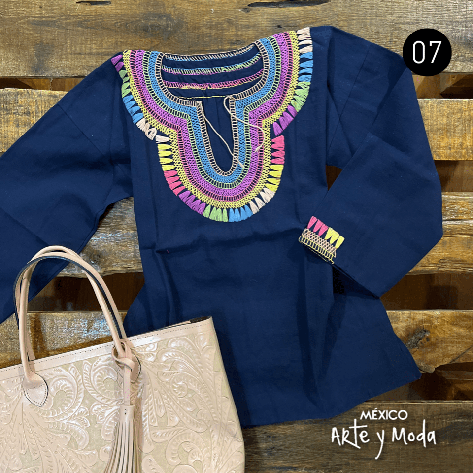 Blusa Chamula Manga - MÉXICO ARTE Y MODA - Blusa Bordada