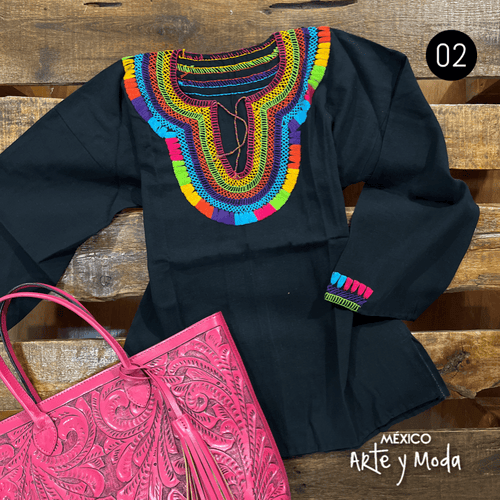 Blusa Chamula Manga - MÉXICO ARTE Y MODA - Blusa Bordada