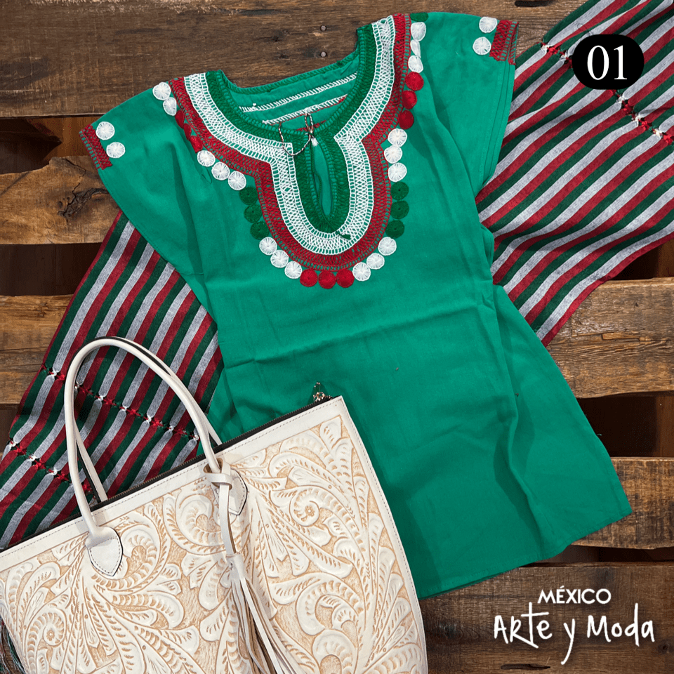 Blusa Chamula Patria - MÉXICO ARTE Y MODA - Blusa Bordada