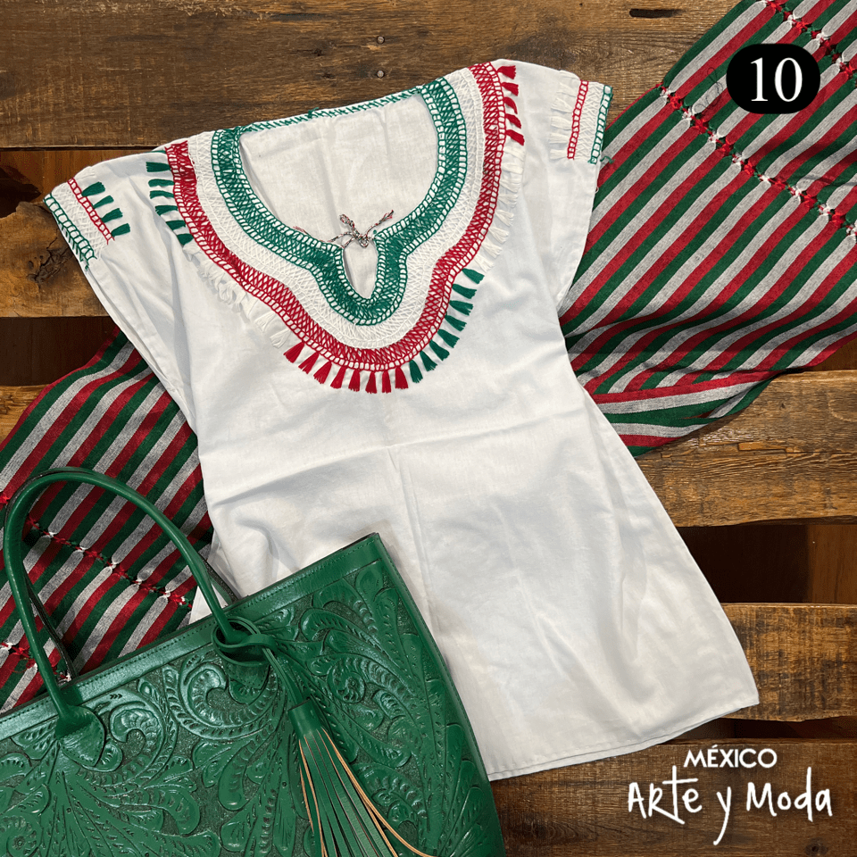 Blusa Chamula Patria - MÉXICO ARTE Y MODA - Blusa Bordada