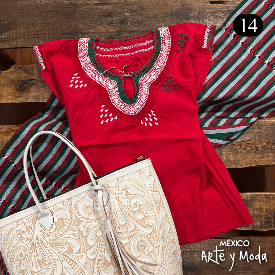 Blusa Chamula Patria - MÉXICO ARTE Y MODA - Blusa Bordada