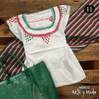 Blusa Chamula Patria - MÉXICO ARTE Y MODA - Blusa Bordada