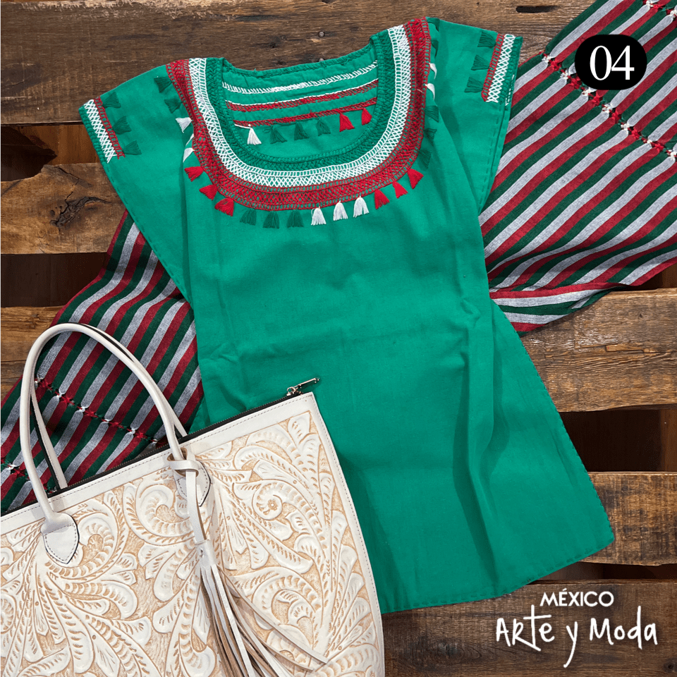 Blusa Chamula Patria - MÉXICO ARTE Y MODA - Blusa Bordada