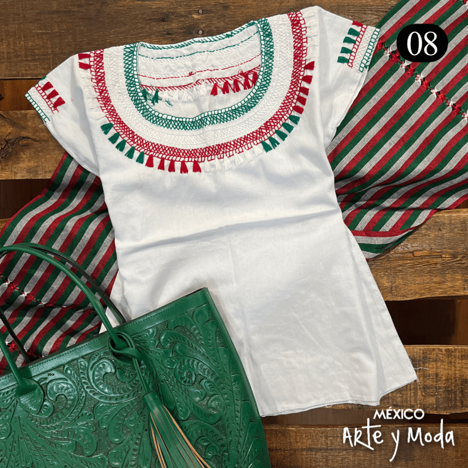 Blusa Chamula Patria - MÉXICO ARTE Y MODA - Blusa Bordada