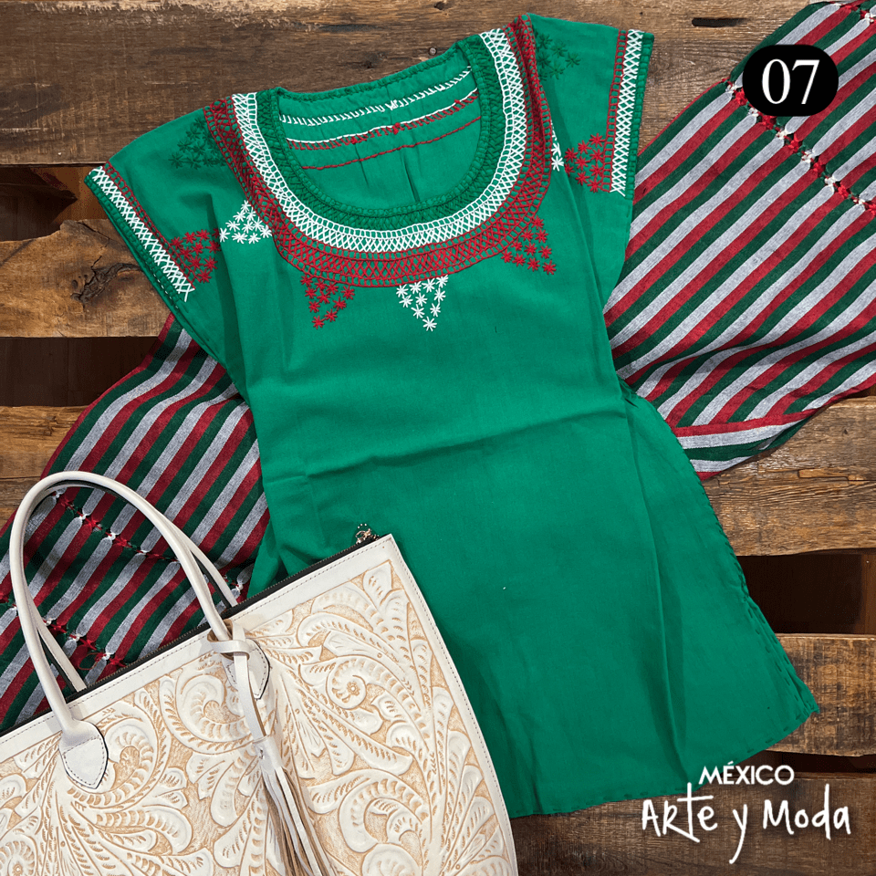 Blusa Chamula Patria - MÉXICO ARTE Y MODA - Blusa Bordada