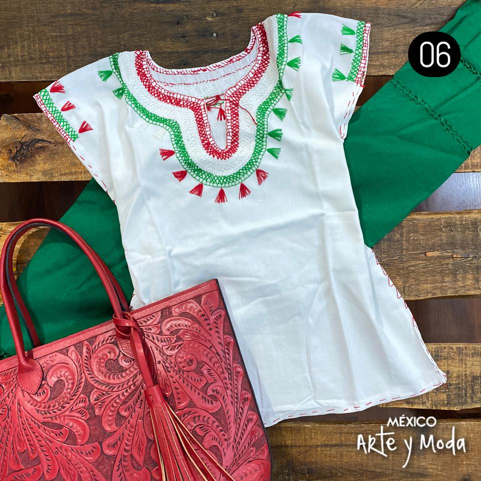 Blusa Chamula Patria - MÉXICO ARTE Y MODA - Blusa Bordada