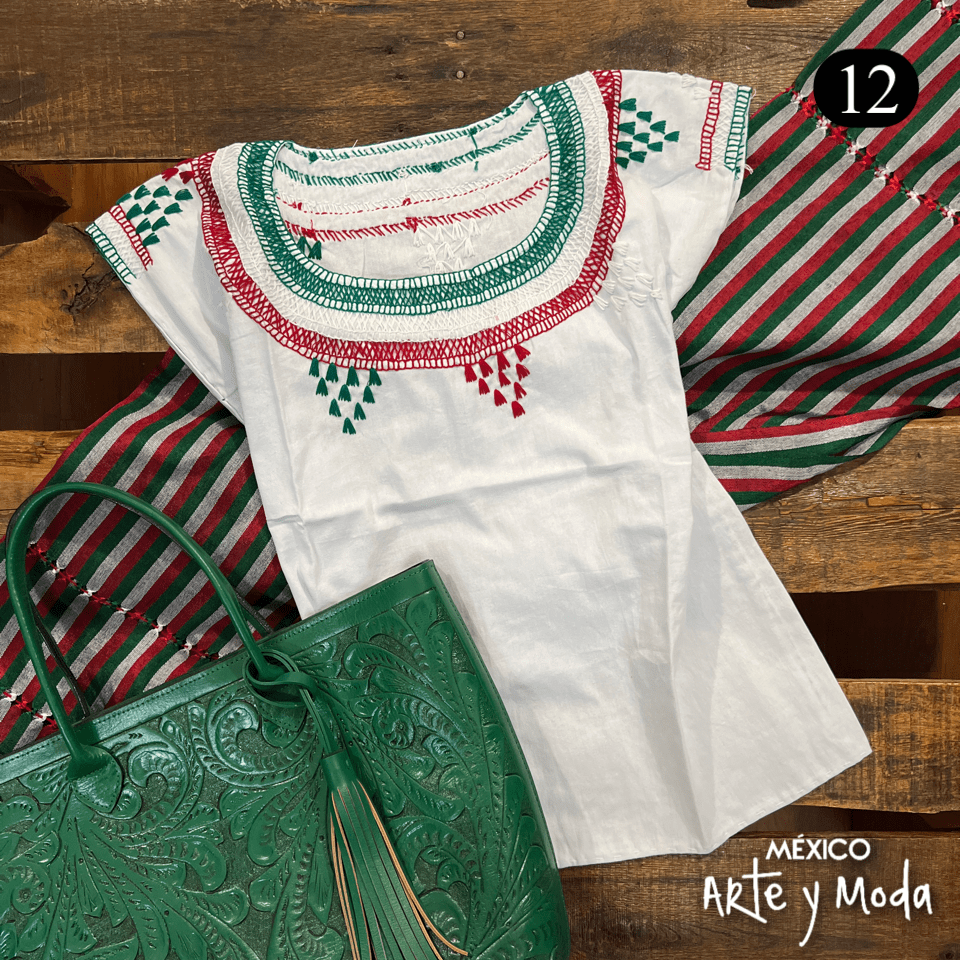 Blusa Chamula Patria - MÉXICO ARTE Y MODA - Blusa Bordada