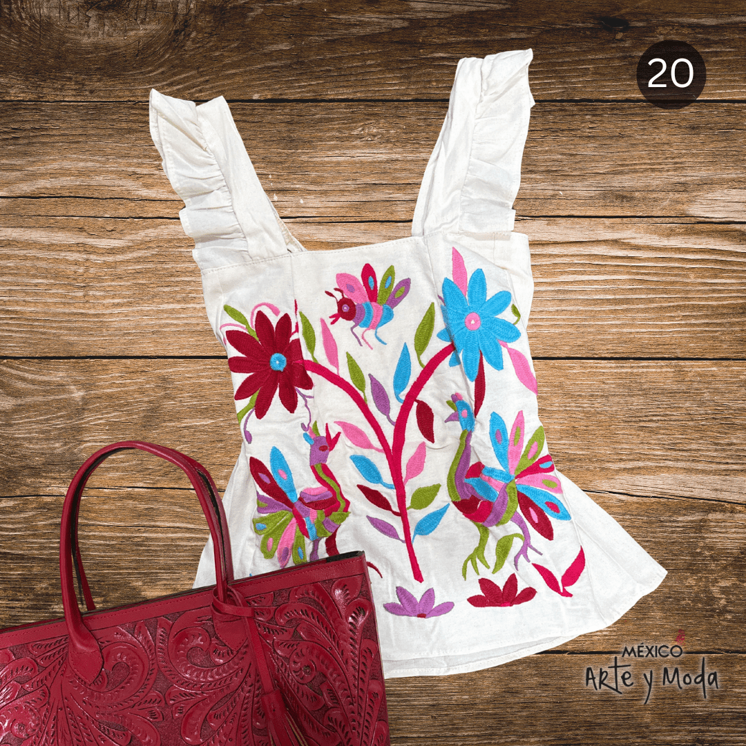 Blusa Colorines - MÉXICO ARTE Y MODA - Blusa Bordada