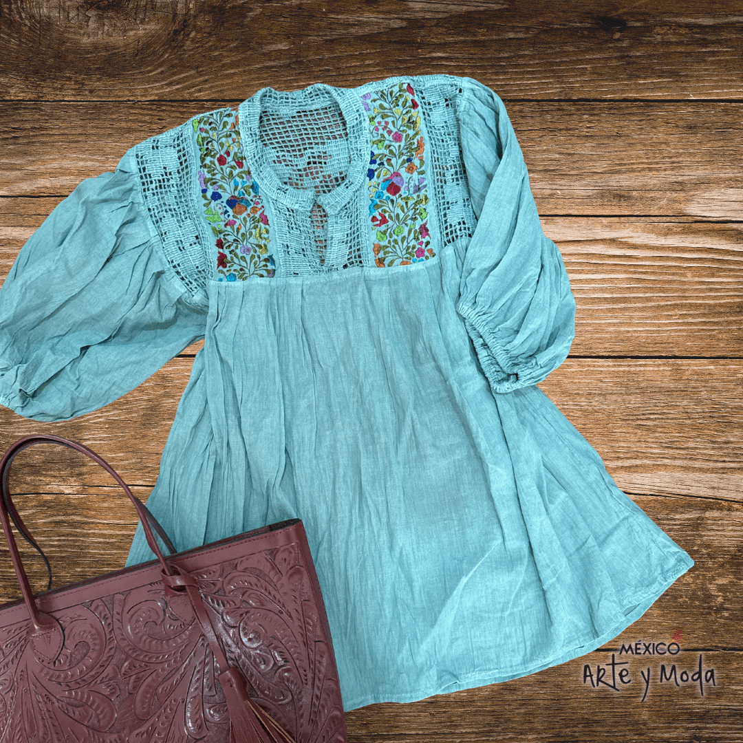 Blusa Española Color - MÉXICO ARTE Y MODA - Blusa Bordada