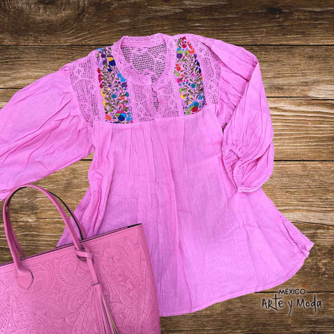 Blusa Española Color - MÉXICO ARTE Y MODA - Blusa Bordada