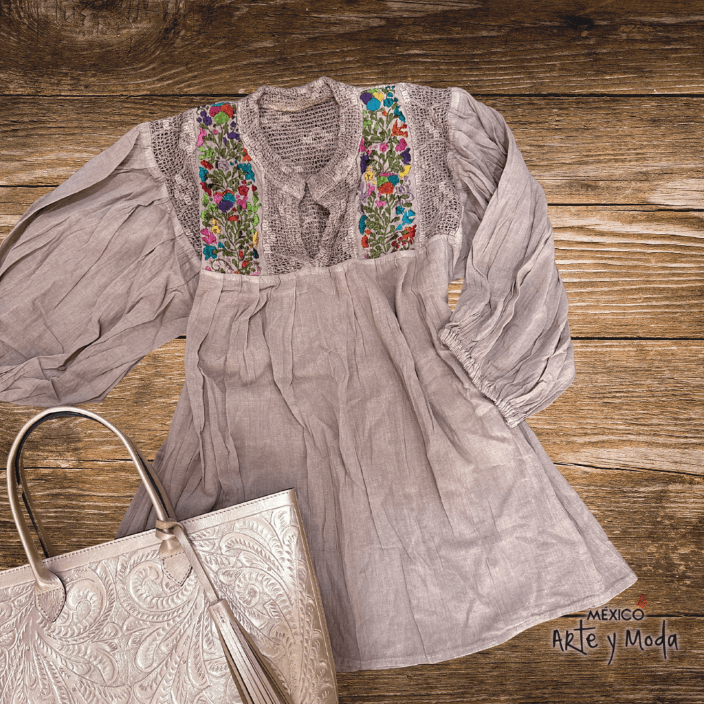 Blusa Española Color - MÉXICO ARTE Y MODA - Blusa Bordada