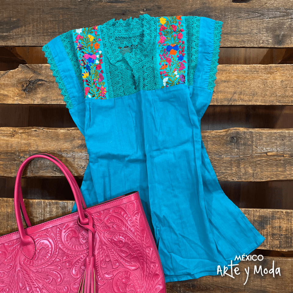 Blusa Española Sin Manga - MÉXICO ARTE Y MODA - Blusa Bordada