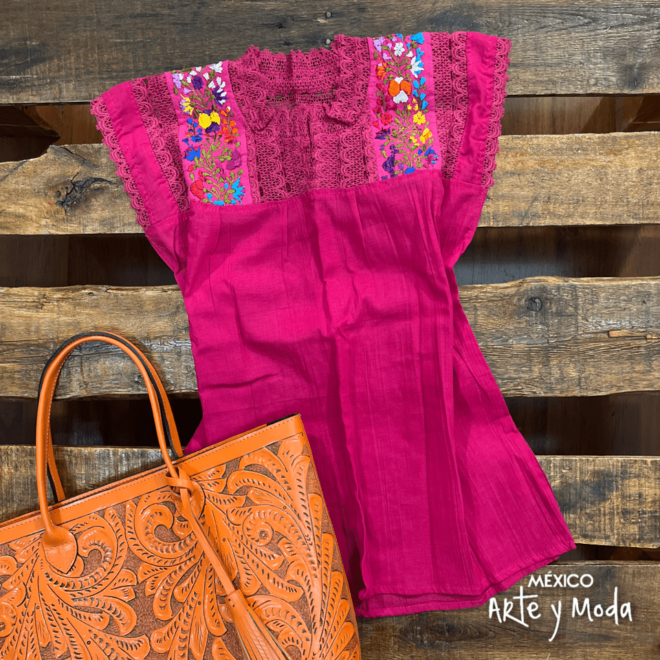 Blusa Española Sin Manga - MÉXICO ARTE Y MODA - Blusa Bordada