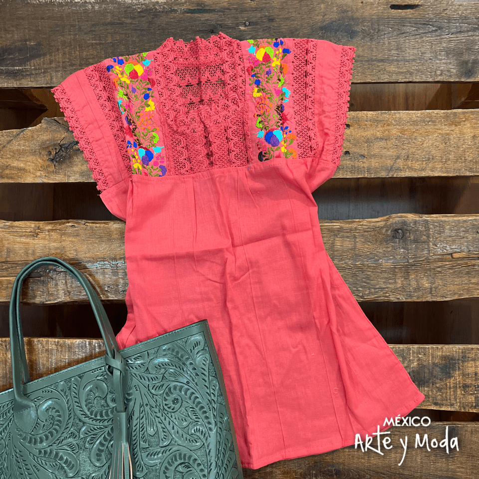 Blusa Española Sin Manga - MÉXICO ARTE Y MODA - Blusa Bordada