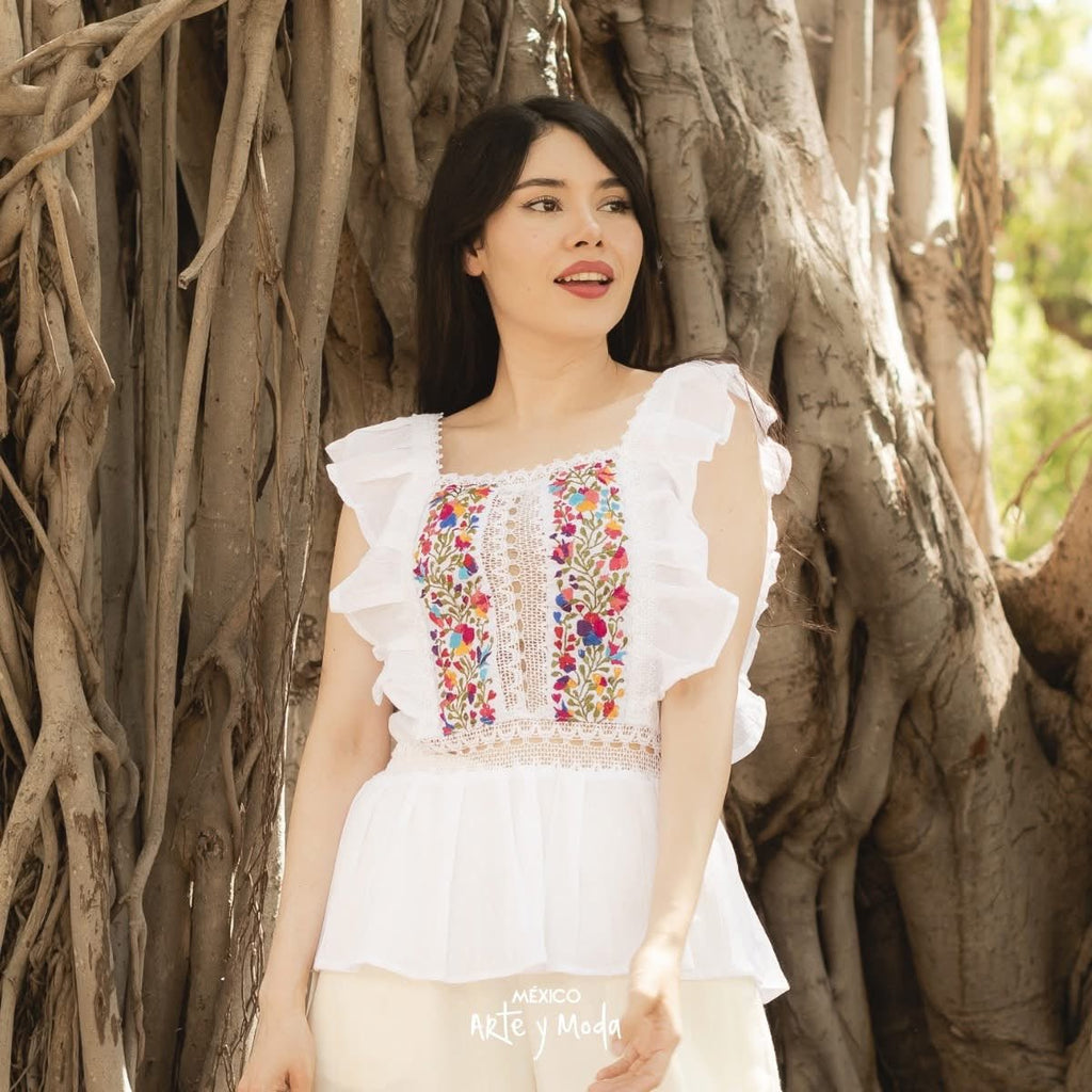 Blusa Española Volantes - MÉXICO ARTE Y MODA - Blusa Bordada
