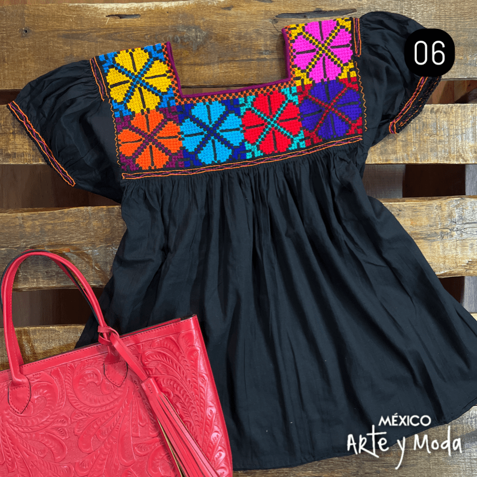 Blusa Estrella Abullonada - MÉXICO ARTE Y MODA - Blusa Bordada