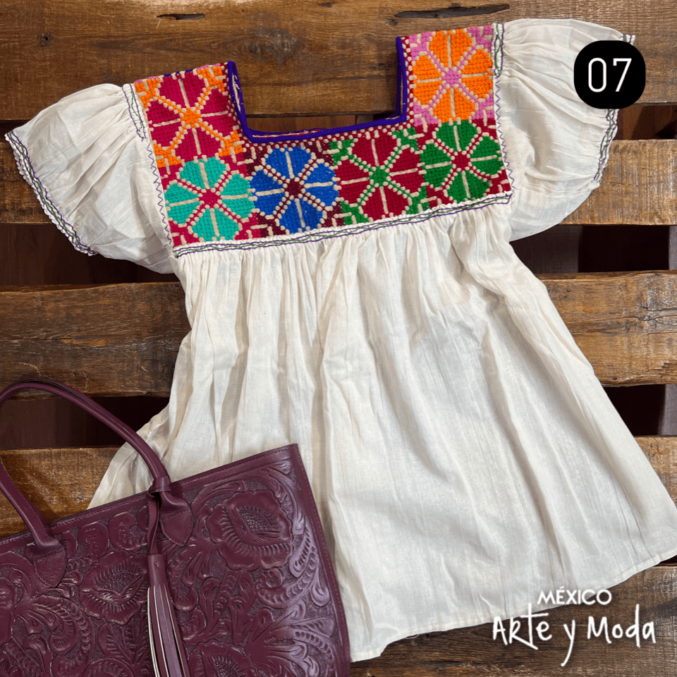 Blusa Estrella Abullonada - MÉXICO ARTE Y MODA - Blusa Bordada