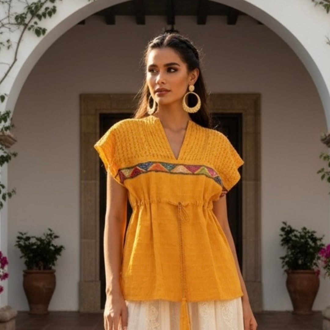 Blusa Huipil Zinac Trenzado - MÉXICO ARTE Y MODA - Blusa Bordada