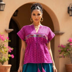 Blusa Huipil Zinac Trenzado - MÉXICO ARTE Y MODA - Blusa Bordada