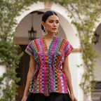 Blusa Huipil Zinac Trenzado - MÉXICO ARTE Y MODA - Blusa Bordada