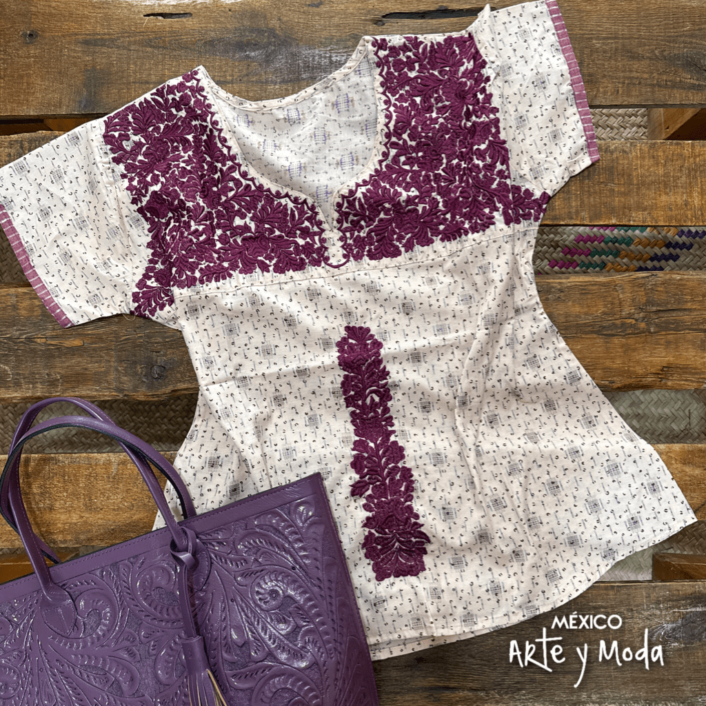 Blusa Ines Estampada - MÉXICO ARTE Y MODA - Blusa Bordada